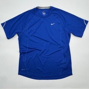 Nike Dri-FIT Mens Short Sleeve Training Shirt Royal Blue Crew Neck Medium